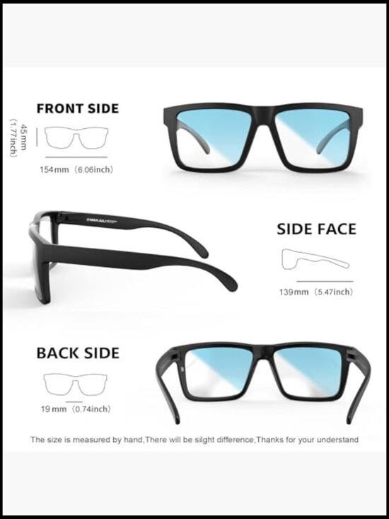 TR90 Photochromic Sunglasses for Big Wide Heads Men XXL Size main image 4